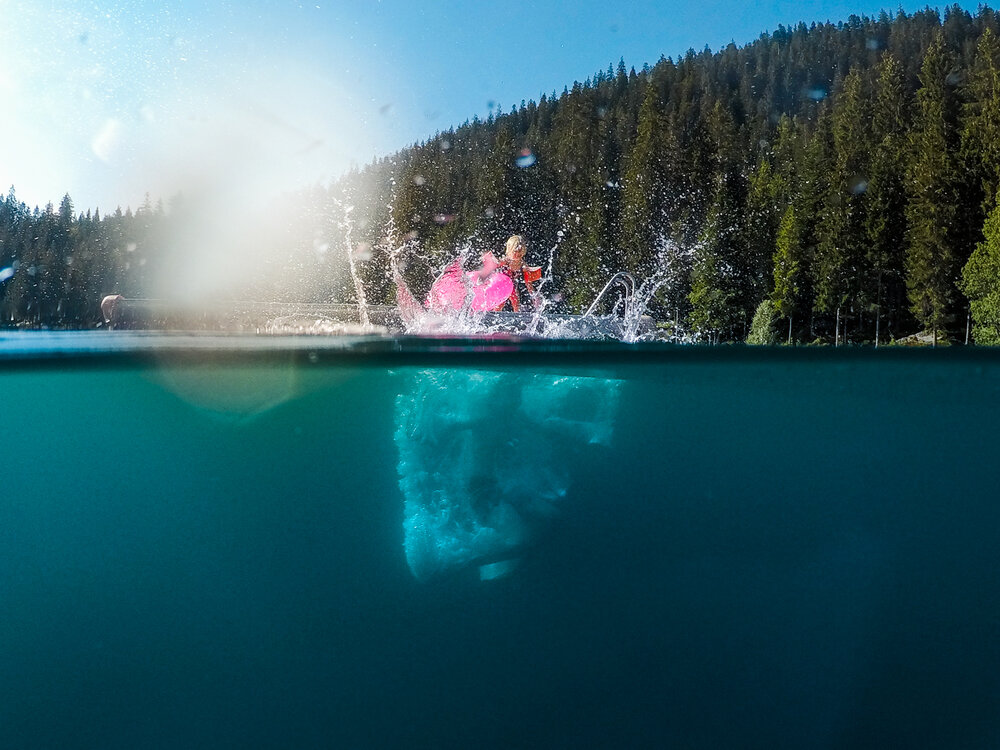 Jumping into Caumasee