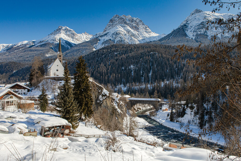Scuol is beautiful village and the church is it’s centrepiece