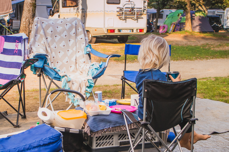 Breakfast at the campsite - Isolino Campground
