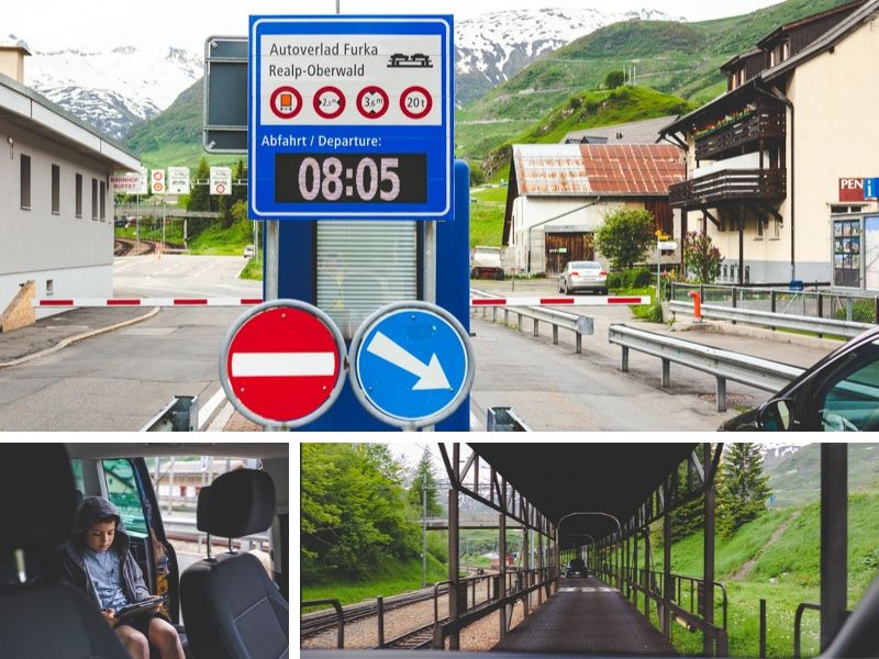 The Furka Car Train takes you from Uri to Wallis.