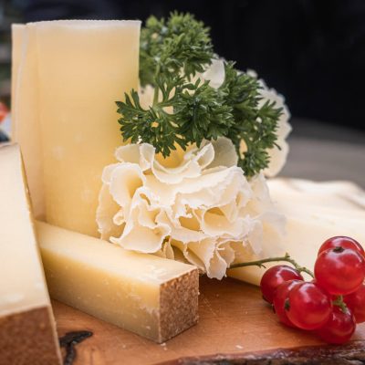 A Swiss cheese platter with some of the best Swiss cheeses, including Gruyère, and Tête de Moine